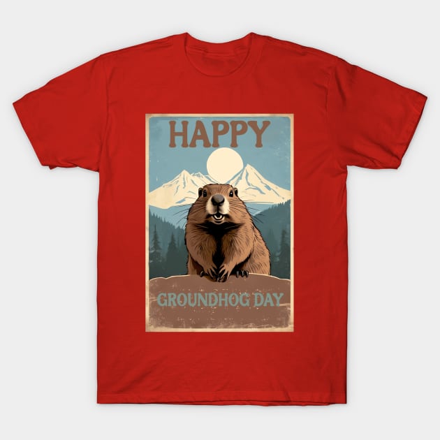 Funny Happy Groundhog Day for lover Groundhog T-Shirt by LAASTORE